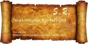 Spalovszky Richárd névjegykártya